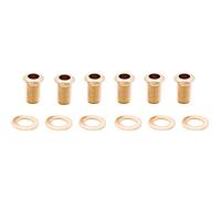 Musiclily Pro 10mm Guitar Tuner Bushings and 14mm Washers for Modern Electric Guitar Sealed Tuning Pegs Machine Heads, Gold (Set of 6)