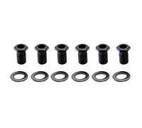 Musiclily Pro 10mm Guitar Tuner Bushings and 14mm Washers for Modern Electric Guitar Sealed Tuning Pegs Machine Heads, Black (Set of 6)