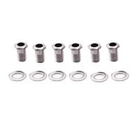 Musiclily Pro 10mm Guitar Tuner Bushings and 14mm Washers for Modern Electric Guitar Sealed Tuning Pegs Machine Heads, Chrome (Set of 6)
