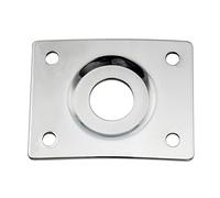Musiclily Pro 10mm Steel Curved Recessed Rectangle Jack Plate for Electric Guitar Bass, Chrome