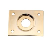 Musiclily Pro 10mm Steel Curved Recessed Rectangle Jack Plate for Electric Guitar Bass, Gold