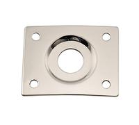 Musiclily Pro 10mm Steel Curved Recessed Rectangle Jack Plate for Electric Guitar Bass, Nickel