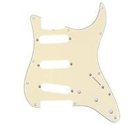 Musiclily Pro 11-Hole 60s 64 Vintage Style Strat SSS Pickguard for American Stratocaster Guitar, 3Ply Cream