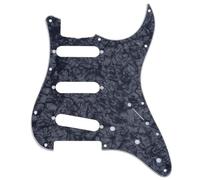Musiclily Pro 11-Hole 62 Strat SSS Guitar Pickguard for MIJ JPN Japan Stratocaster,4Ply Black Pearl
