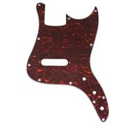 Musiclily Pro 11-Hole Bass Pickguard for Squier Sonic Bronco Bass, 4Ply Red Tortoise