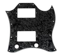 Musiclily Pro 11-Hole Full Face Guitar Pickguard for EPI China Made SG Standard Electric Guitar, 4Ply Black Pearl