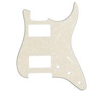 Musiclily Pro 11 Hole HH Guitar Strat Pickguard Humbuckers for American/Mexican Fender Standard Stratocaster Modern Style, 4Ply Parchment Pearl
