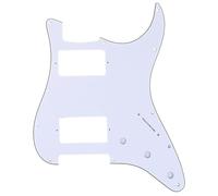 Musiclily Pro 11 Hole HH Strat Pickguard 2 Humbuckers Scratch Plate for American/Mexican Fender Standard Stratocaster Modern Style Electric Guitar, 3Ply White