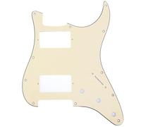 Musiclily Pro 11 Hole HH Strat Pickguard Humbucker Guitar Scratch Plate for USA/Mexican Made Fender Standard Stratocaster Modern Style, 3Ply Cream