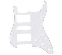 Musiclily Pro 11 Hole HSH Guitar Strat Pickguard for Fender American/Mexican Standard Stratocaster Modern Style, 4Ply White Pearl