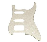 Musiclily Pro 11-Hole HSS Pickguard for Strat Guitar 4Ply Aged White Pearl | for Squier Sonic