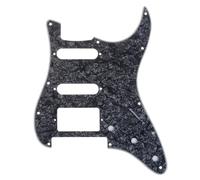 Musiclily Pro 11-Hole HSS Strat Pickguard Modern Style Scratch Plate for American/Mexican Fender Stratocaster Floyd Rose Bridge Cut Electric Guitar,4Ply Black Pearl
