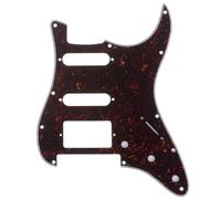 Musiclily Pro 11-Hole HSS Strat Pickguard Modern Style Scratch Plate for American/Mexican Fender Stratocaster Floyd Rose Bridge Cut Electric Guitar, 4Ply Tortoise Shell