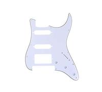 Musiclily Pro 11-Hole HSS Strat Pickguard Modern Style Scratch Plate for American/Mexican Fender Stratocaster Floyd Rose Bridge Cut Electric Guitar, 3Ply White