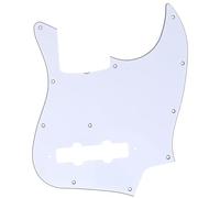 Musiclily Pro 11-Hole J Bass Pickguard for JPN Fender Japan 4-String Jazz Bass, 3Ply White