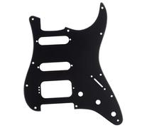 Musiclily Pro 11-Hole Round Corner HSS Guitar Strat Pickguard for USA/Mexican Stratocaster 4-screw Humbucking Mounting Open Pickup, 1Ply Matte Black