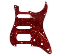 Musiclily Pro 11-Hole Round Corner HSS Guitar Strat Pickguard for USA/Mexican Stratocaster 4-screw Humbucking Mounting Open Pickup, 4Ply Vintage Tortoise