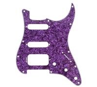 Musiclily Pro 11-Hole Round Corner HSS Guitar Strat Pickguard for USA/Mexican Stratocaster 4-screw Humbucking Mounting Open Pickup, 4Ply Purple Pearl