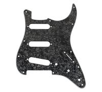 Musiclily Pro 11-Hole SSS Pickguard for Squier ST Guitar 4Ply Black Pearl | for Sonic Strat