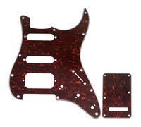 Musiclily Pro 11-Hole ST Guitar Pickguard and Backplate Set for Squier Sonic Strat HSS Electric Guitar, 4ply Red Tortoise
