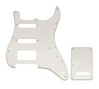 Musiclily Pro 11-Hole ST Guitar Pickguard and Backplate Set for Squier Sonic Strat HSS Electric Guitar, 3ply Aged White