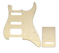 Musiclily Pro 11-Hole ST Guitar Pickguard and Backplate Set for Squier Sonic Strat HSS Electric Guitar, 3ply Cream