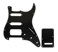 Musiclily Pro 11-Hole ST Guitar Pickguard and Backplate Set for Squier Sonic Strat HSS Electric Guitar, 3ply Black