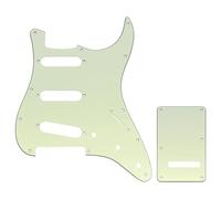 Musiclily Pro 11-Hole ST Guitar Pickguard and Backplate Set for Squier Sonic Strat SSS Electric Guitar, 3ply Mint Green
