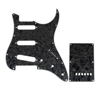 Musiclily Pro 11-Hole ST Guitar Pickguard and Backplate Set for Tagima TG-530 Strat Style SSS Electric Guitar, 4ply Black Pearl