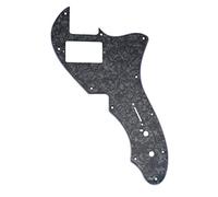 Musiclily Pro 11 Holes Single H Guitar Pickguard For USA Fender 69 Tele Thinline Style Electric Guitar, 4ply Black Pearl