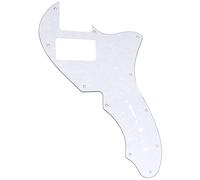 Musiclily Pro 11 Holes Single H Guitar Pickguard For USA Fender 69 Tele Thinline Style Electric Guitar, 4Ply White Pearl