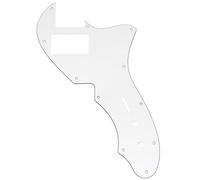 Musiclily Pro 11 Holes Single H Guitar Pickguard For USA Fender 69 Tele Thinline Style Electric Guitar, 3ply White