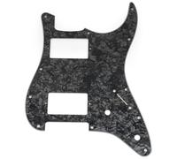Musiclily Pro 11 Holes ST HH Guitar Covered Pickguard 4Ply Black Pearl