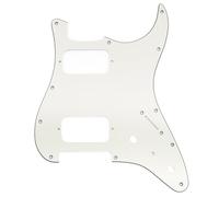 Musiclily Pro 11 Holes ST HH Guitar Pickguard Mini Switch 3Ply Aged White | with Round Corner Uncovered Humbucker 2-Pot Layout, for Fender Squier Strat Style Electric Guitar