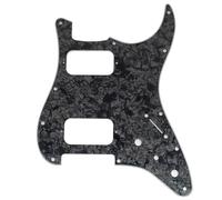 Musiclily Pro 11 Holes ST HH Guitar Pickguard Mini Switch 4Ply Black Pearl