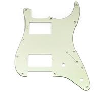 Musiclily Pro 11 Holes ST HH Guitar Pickguard with Covered Humbucker 2-Pot Layout for Fender Squier Strat Style Electric Guitar, 3ply Mint Green