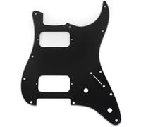 Musiclily Pro 11 Holes ST HH Guitar Pickguard with Round Corner Uncovered Humbucker 2-Pot Layout for Fender Squier Strat Style Electric Guitar, 3ply Black