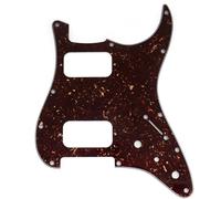 Musiclily Pro 11 Holes ST HH Pickguard Mini Switch 4Ply Tortoise Shell | with Round Corner Uncovered Humbucker 2-Pot Layout, for Fender Squier Strat Style Electric Guitar