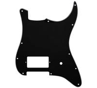 Musiclily Pro 11 Holes ST Strat One Humbucker Guitar Pickguard Scratch Plate for USA/Mexico Fender Tom Delonge Stratocaster Electric Guitar, 3ply Black