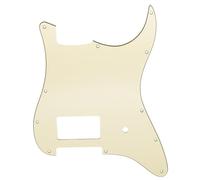 Musiclily Pro 11 Holes ST Style Guitar Pickguard, 3Ply Cream | Single Covered Humbucker and Pot Slot, For USA/Mexico Fender Tom Delonge Strat Style Electric Guitar