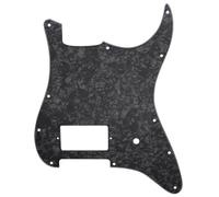 Musiclily Pro 11 Holes ST Style Guitar Pickguard, 4ply Black Pearl | Single Covered Humbucker and Pot Slot, For USA/Mexico Fender Tom Delonge Strat Style Electric Guitar