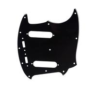 Musiclily Pro 12-Hole Guitar Pickguard for Fender American Mustang, 3Ply Black