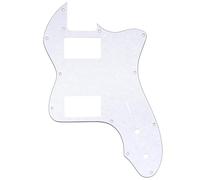 Musiclily Pro 12 Holes Covered HH Guitar Pickguard For USA/Mexico Fender 72 Tele Thinline Style Electric Guitar, 4Ply White Pearl