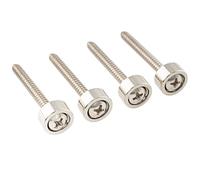 Musiclily Pro 12mm Steel Guitar Neck Mounting Ferrules Neck Joint Bushings and Bolts for Electric Guitar Bass, Nickel (Set of 4)