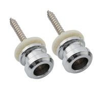 Musiclily Pro 12mm Steel Strap Buttons End Pins for Electric Acoustic Classical Guitar Ukulele, Chrome (Set of 2)