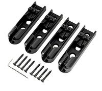 Musiclily Pro 15.5mm Individual Bass Bridge Single String Lock-Down Bass Bridge for 4-String Electric Bass, Black (Set of 4)
