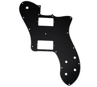 Musiclily Pro 15 Holes Covered HH Guitar Pickguard, 3ply Black