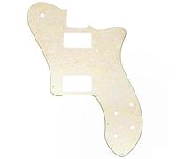 Musiclily Pro 15 Holes Covered HH Guitar Pickguard, 4Ply Aged White Pearl