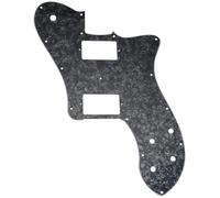 Musiclily Pro 15 Holes Covered HH Guitar Pickguard, 4ply Black Pearl