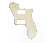 Musiclily Pro 15 Holes Wide Range HH Guitar Pickguard 4Ply Aged White Pearl | for Mexico Fender 72 Tele Deluxe Style Electric Guitar
